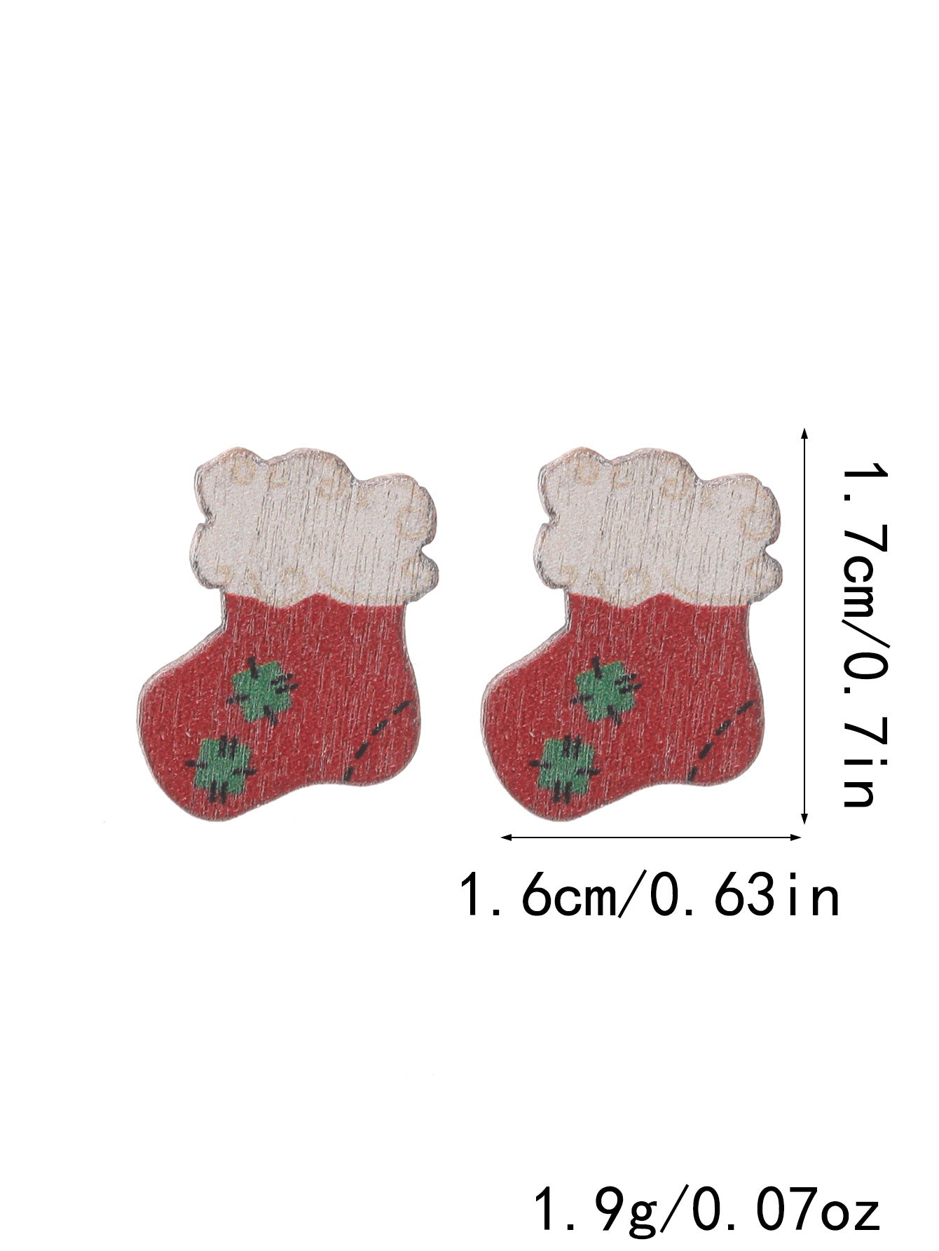 Wholesale Christmas Snowman Christmas Tree Socks Snowflakes Cute Wooden Earrings