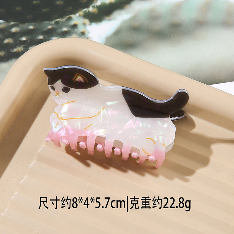 Wholesale New French Rhinestone Cat Hair Claw Clip Acrylic Hollow Women S Hair Accessory Cute Everyday Styling For Boutique Resale