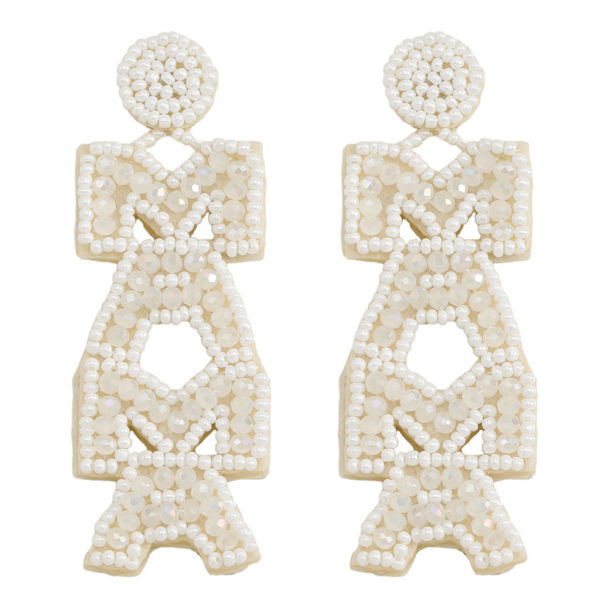 Wholesale MAMA Rice Pearl Diamond Earrings