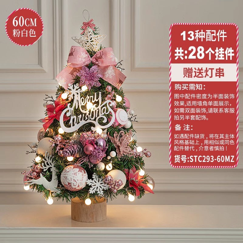Wholesale Christmas small red desktop Christmas tree stakes ornaments DIY material package to decorate Christmas