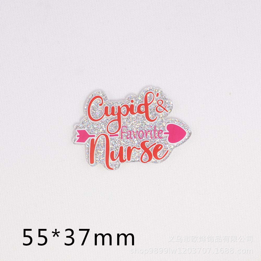 Wholesale 10pcs Loose Powder Letter Arrow Envelope Acrylic Pin Cute DIY Patch
