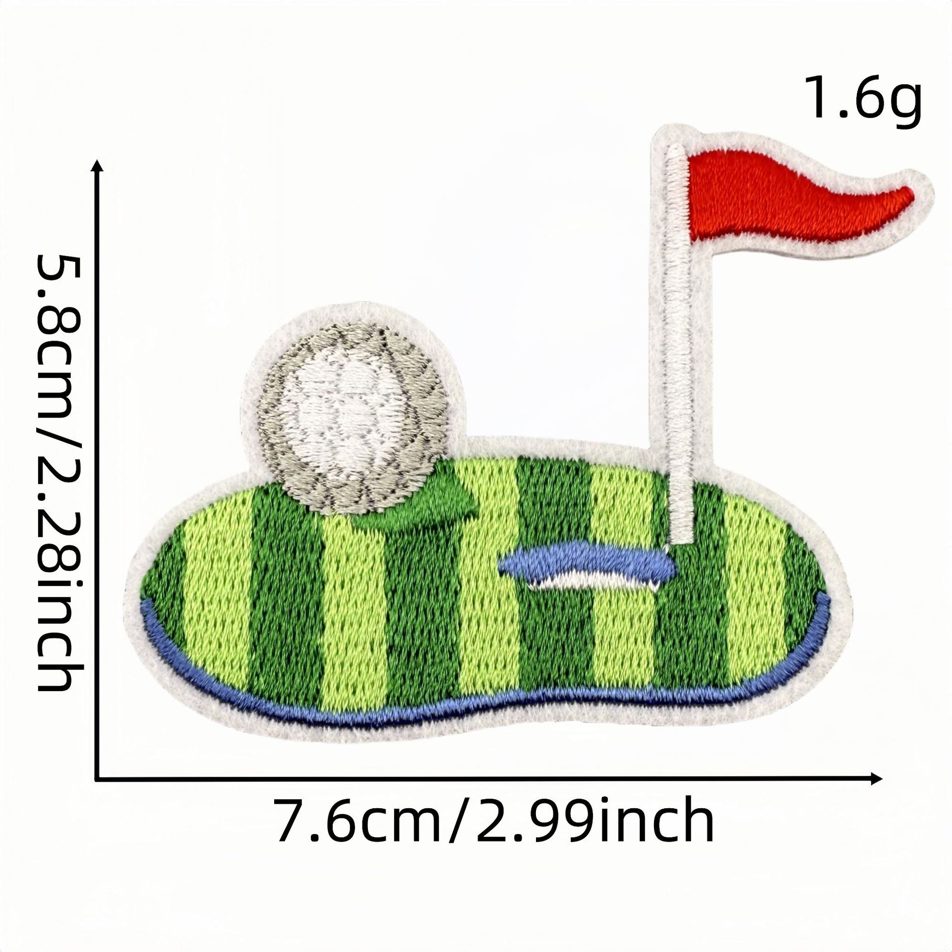 Wholesale Cartoon Golf Embroidered Iron On Patch Green Decorative Cloth Patch For Clothing Bags And DIY Crafts