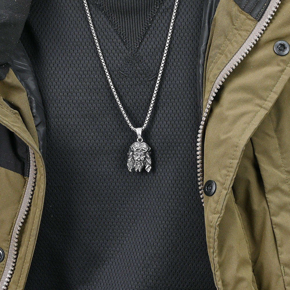 Wholesale Vintage distressed titanium steel necklace,  artistic and individual men' s pendant