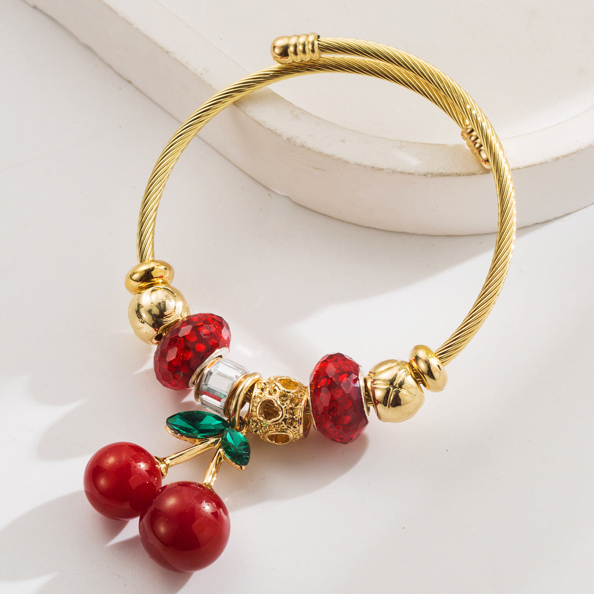 Wholesale Butterfly Cherry Strawberry Elephant Adjustable Stainless Steel Bracelet