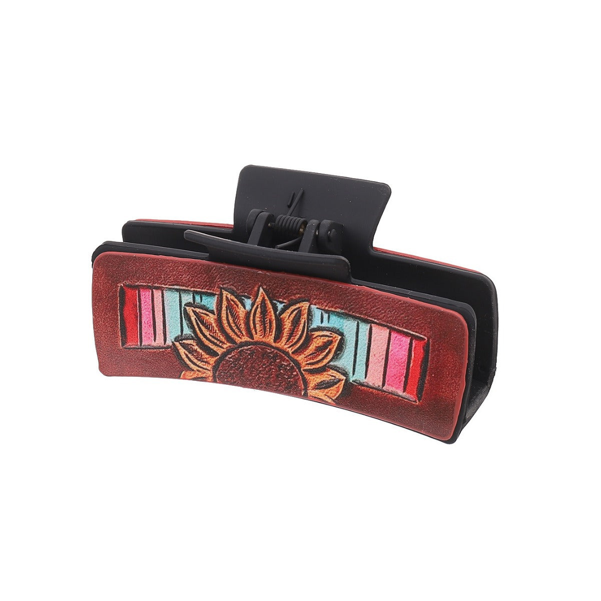 Wholesale Western Wind Denim Wind Sunflower Leather Hairpin Women's Shark Clip Grab Clip