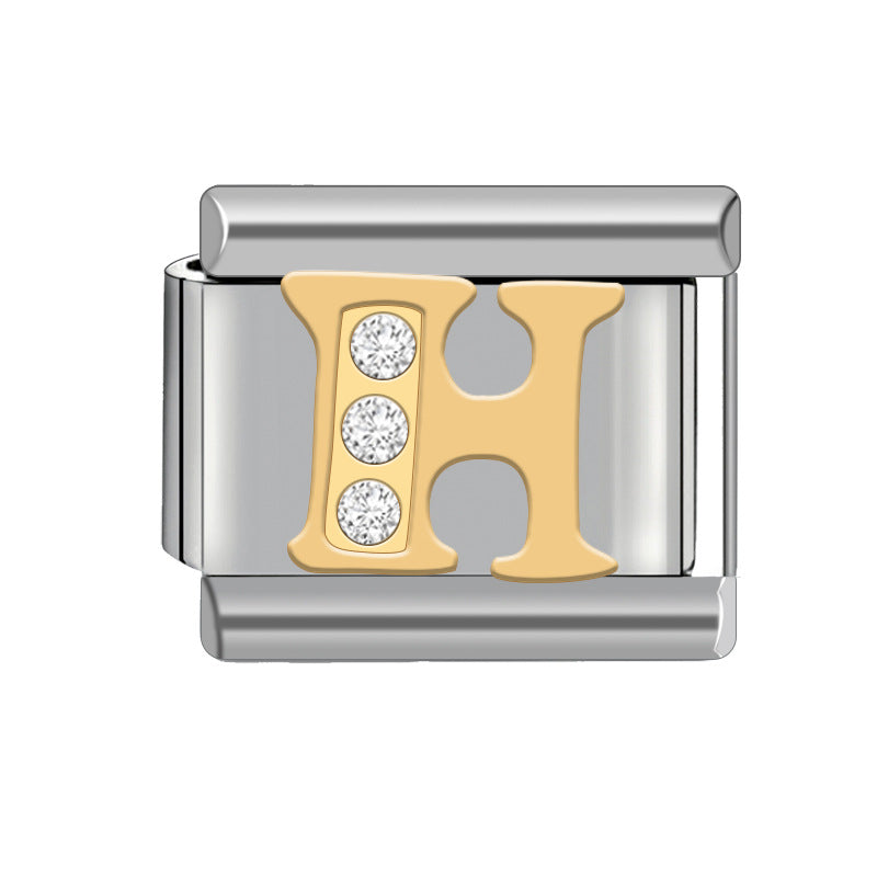 Wholesale Italian Charm Bracelet 9mm DIY Stitched Detachable Monogram Diamond Combination Bracelet