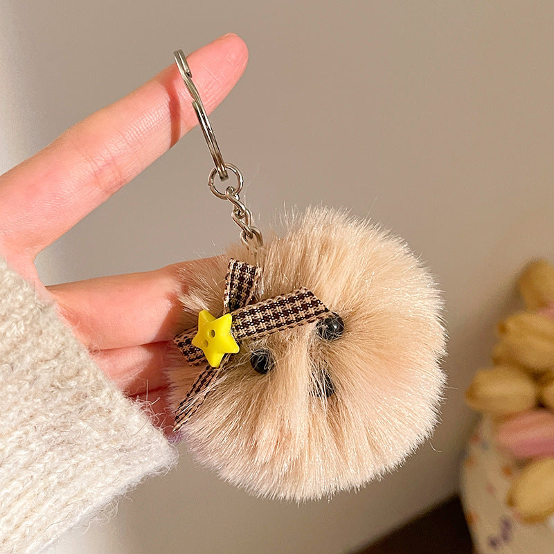 Wholesale Cartoon plush ball pendant Pom Pom keychain