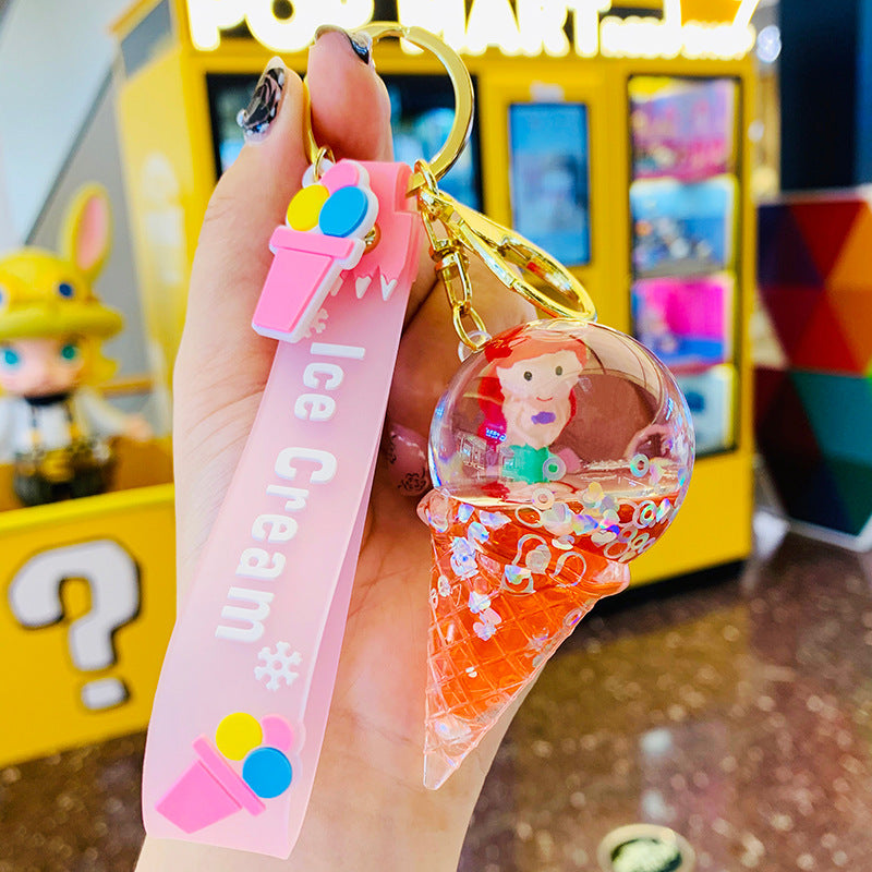 Wholesale Acrylic Oiled Ice Cream Cartoon Doll Keychain