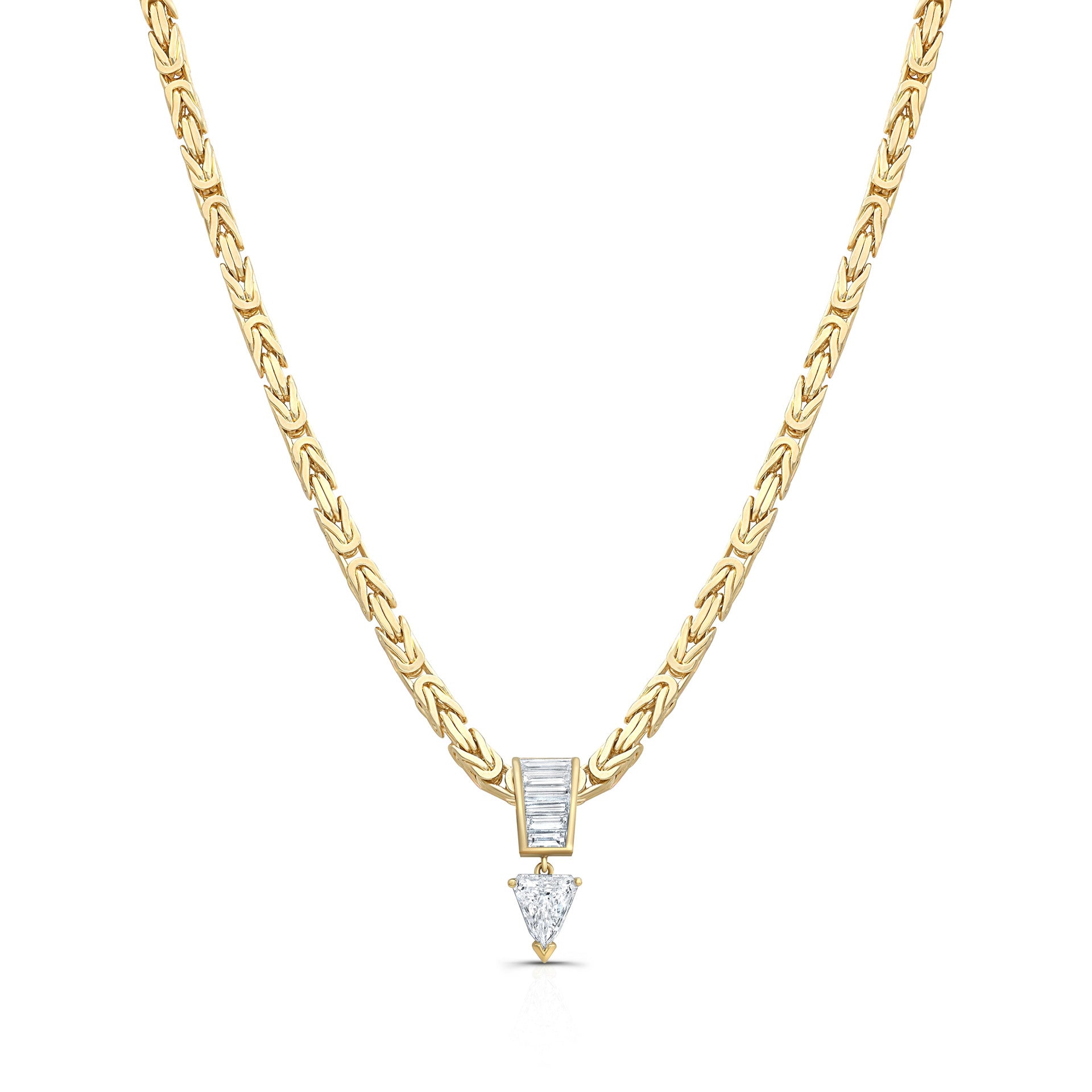 Wholesale Gold Tone Vintage Thick Chain Teardrop Pendant Necklace With Pear Zircon Layering Jewelry Fashion Accessory