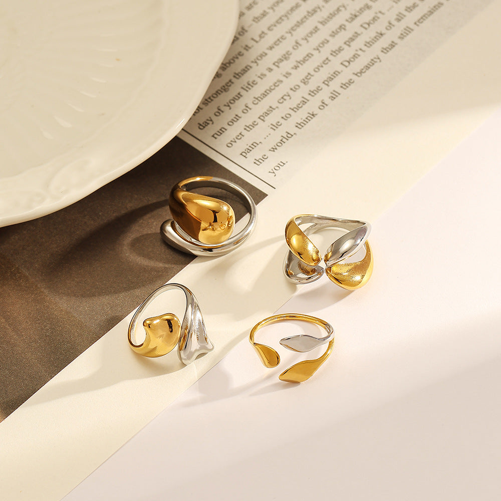 Wholesale Stainless Steel Ring Luxury Gold Non-Fading Female Opening Ring