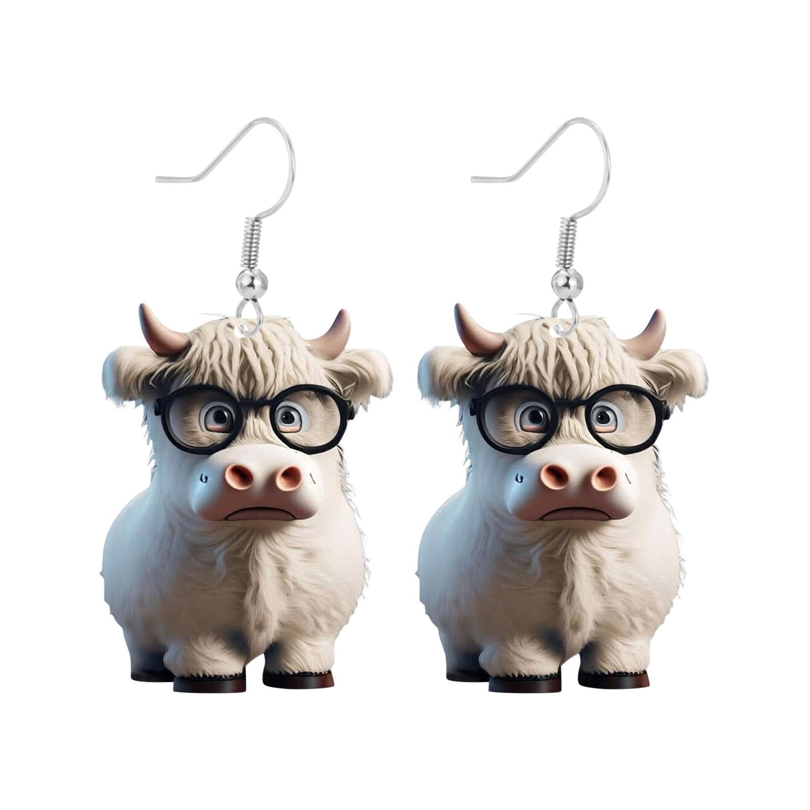 Wholesale New Highland Cow Creative Acrylic Earrings
