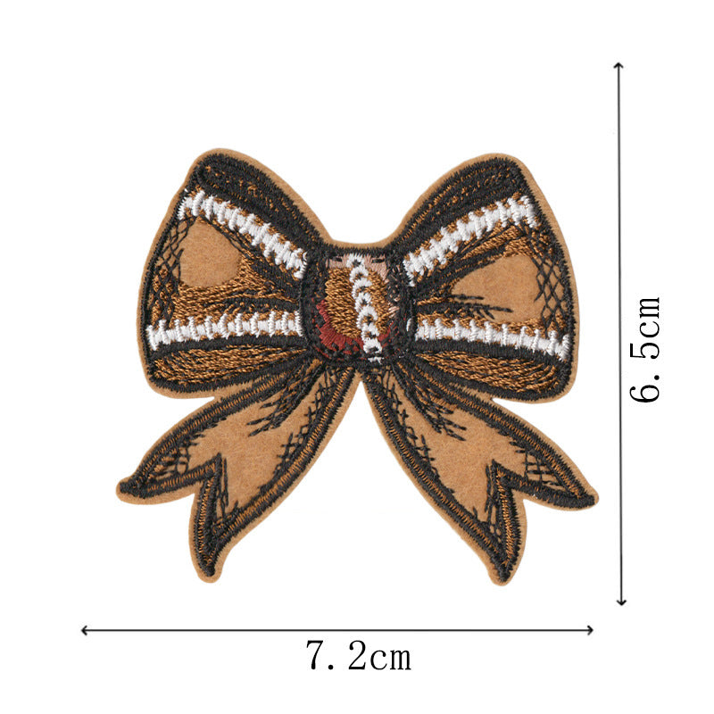 Wholesale Stylish Leopard Bow Embroidery Patches Iron On DIY Accessory Set Of 9 For Clothing Bags Decor