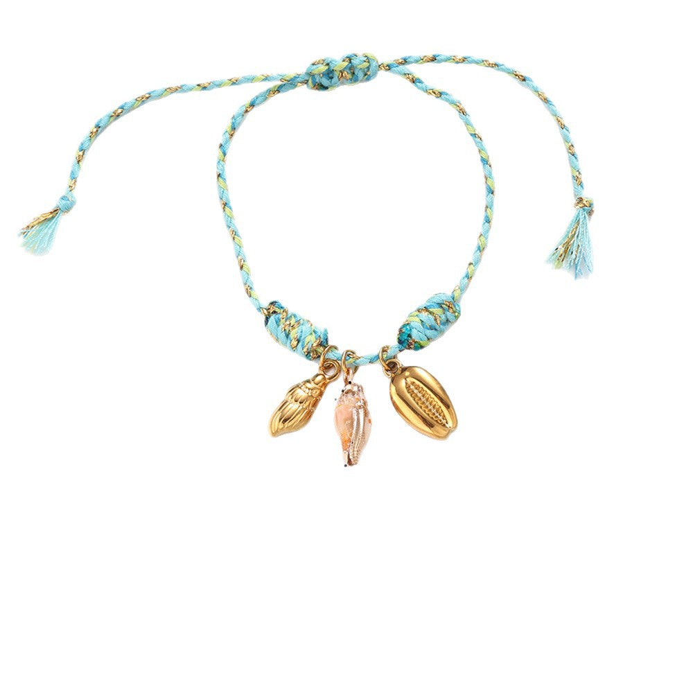 Wholesale Taina' s New Creative Ocean Series Stainless Steel Bracelet Girls Ceramic Conch Titanium Steel Pendant Shell Hand Jewelry
