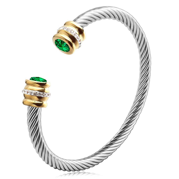 Wholesale Titanium Steel Colorful Diamond Bracelet