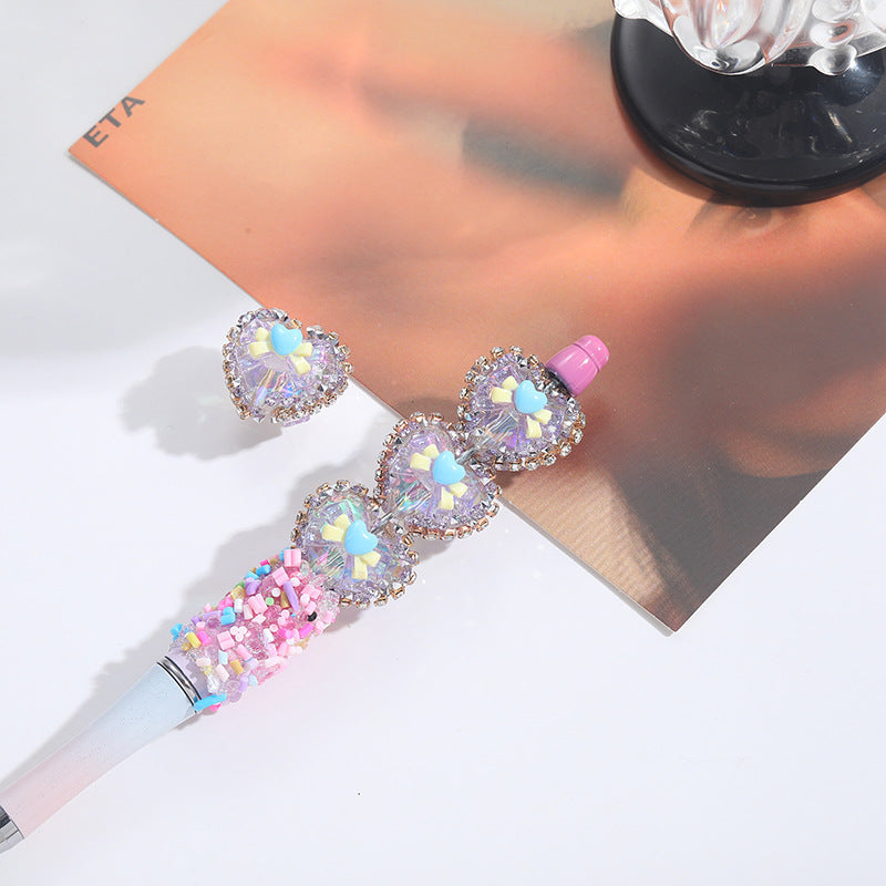 Wholesale 10pcs Magic Wand Full Diamond Love String Ballpoint Pen Beads