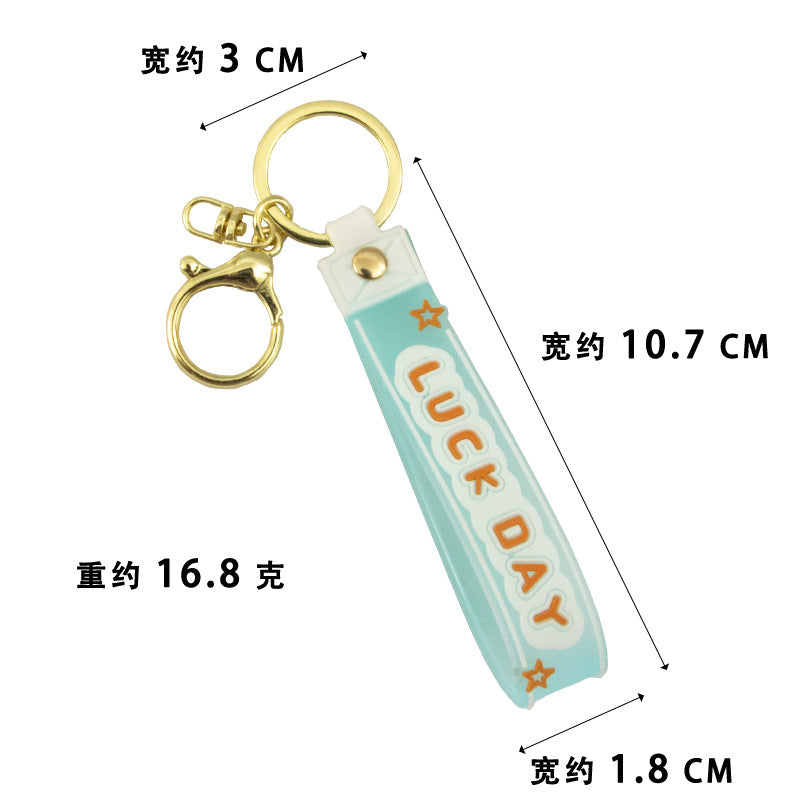 Jelly color Good Luck Day keychain accessory