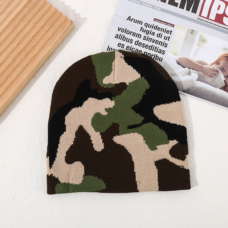 Wholesale Winter Beanie Warm Jacquard Camouflage Knitted Hat