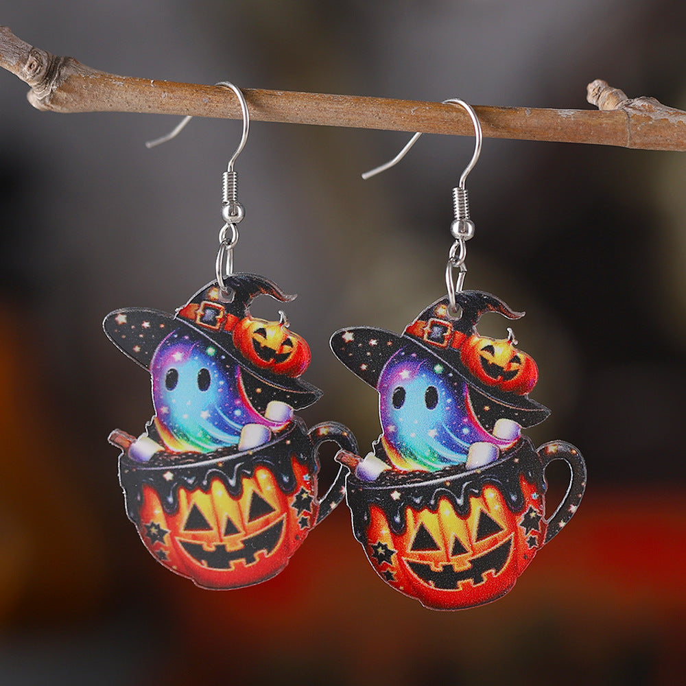 Wholesale Thanksgiving Turkey  Pumpkin Skull Pendant Earrings