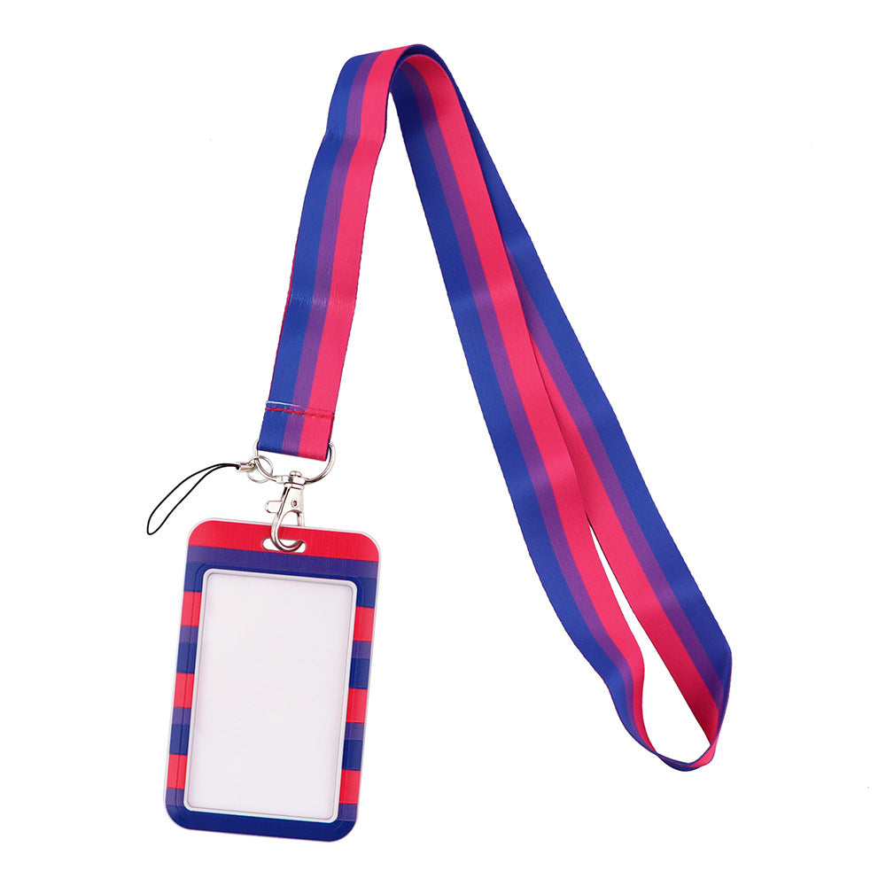 Wholesale Gay Plaid Polyester Badge Lanyard