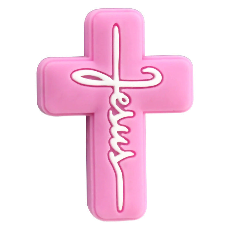 Wholesale Random 100pcs  Soft Rubber Beads Cartoon Cross  Loose Beads