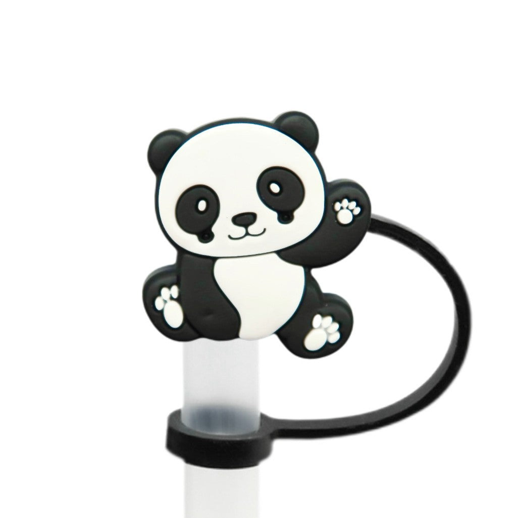 Wholesale 10pcs Cute Panda Straw Tube Cap
