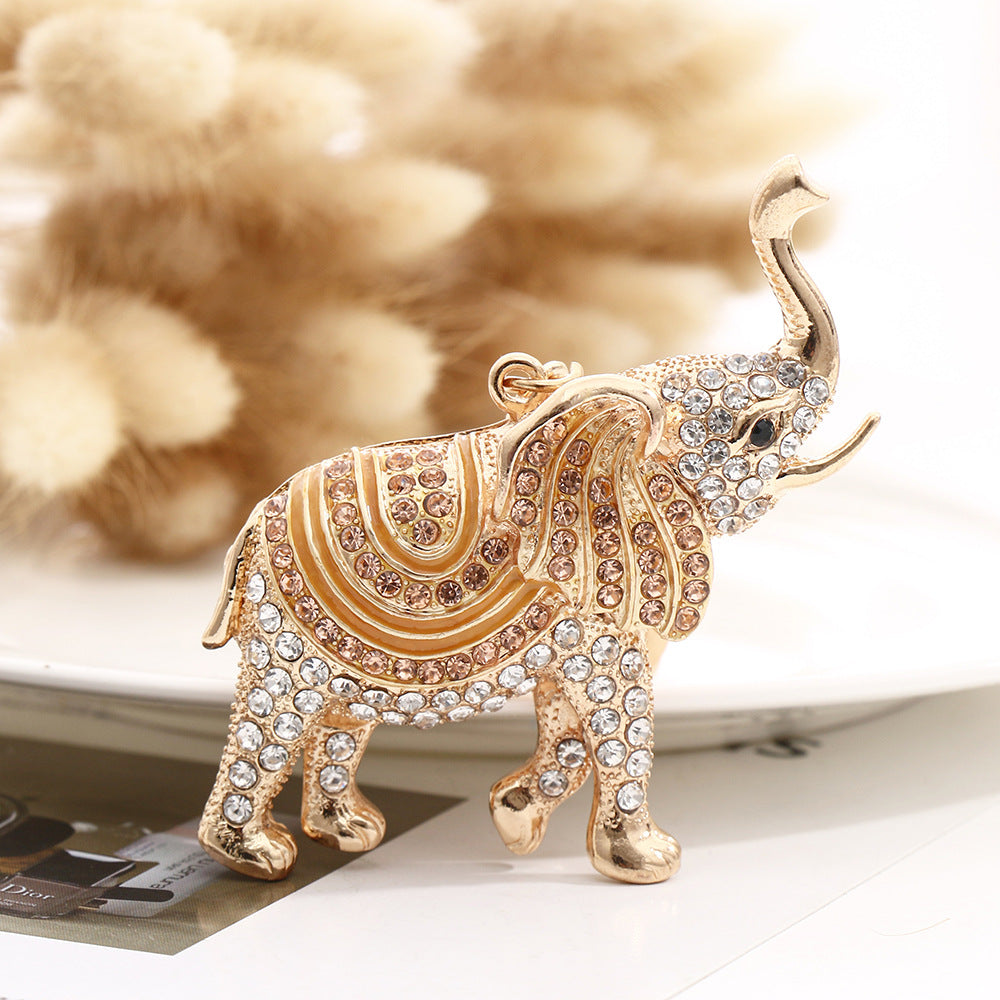 Wholesale Cute Elephant Keychain Pendant Metal Creative Cartoon Gift