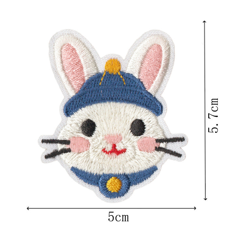 Wholesale Stylish Rabbit Bow Embroidered Patches 9 Pack Heat Activated DIY Clothing Repair Accessory
