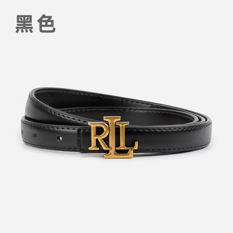 Wholesale Letter genuine leather women' s thin belt cowhide belt