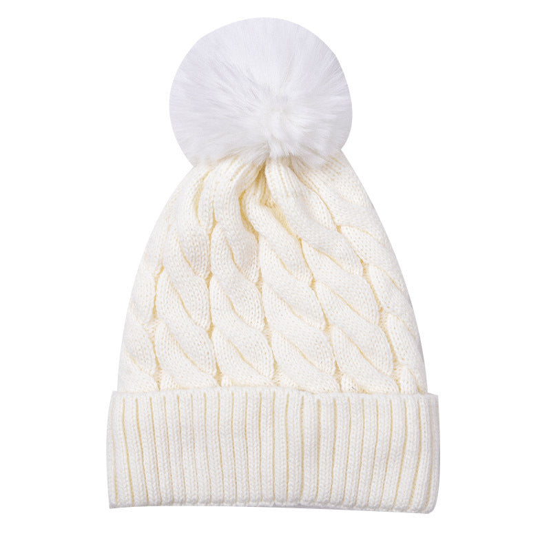 Wholesale Winter Solid Knitting Solid Acrylic Big Fried Dough Twists Thickened Warm Wool Cap