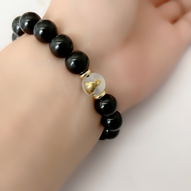 Wholesale Zodiac Black Beaded Bracelet