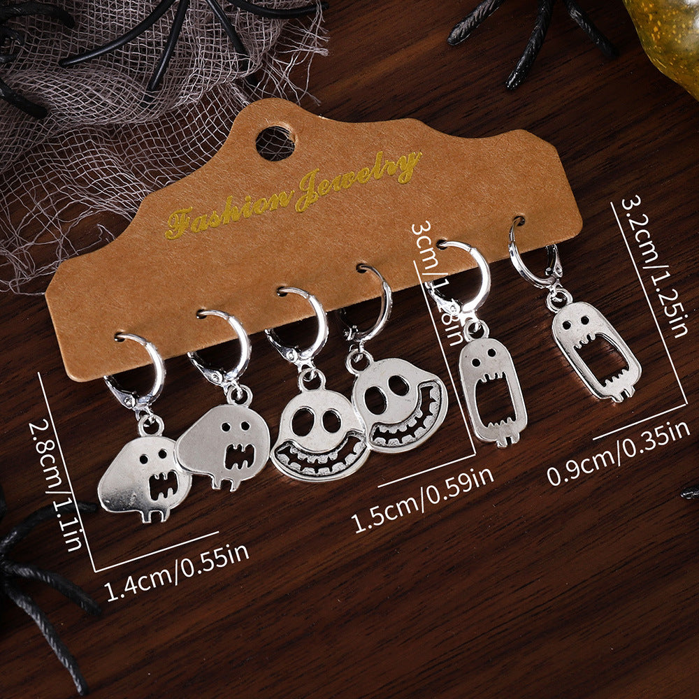 Wholesale  Series Skull Face Earring Set