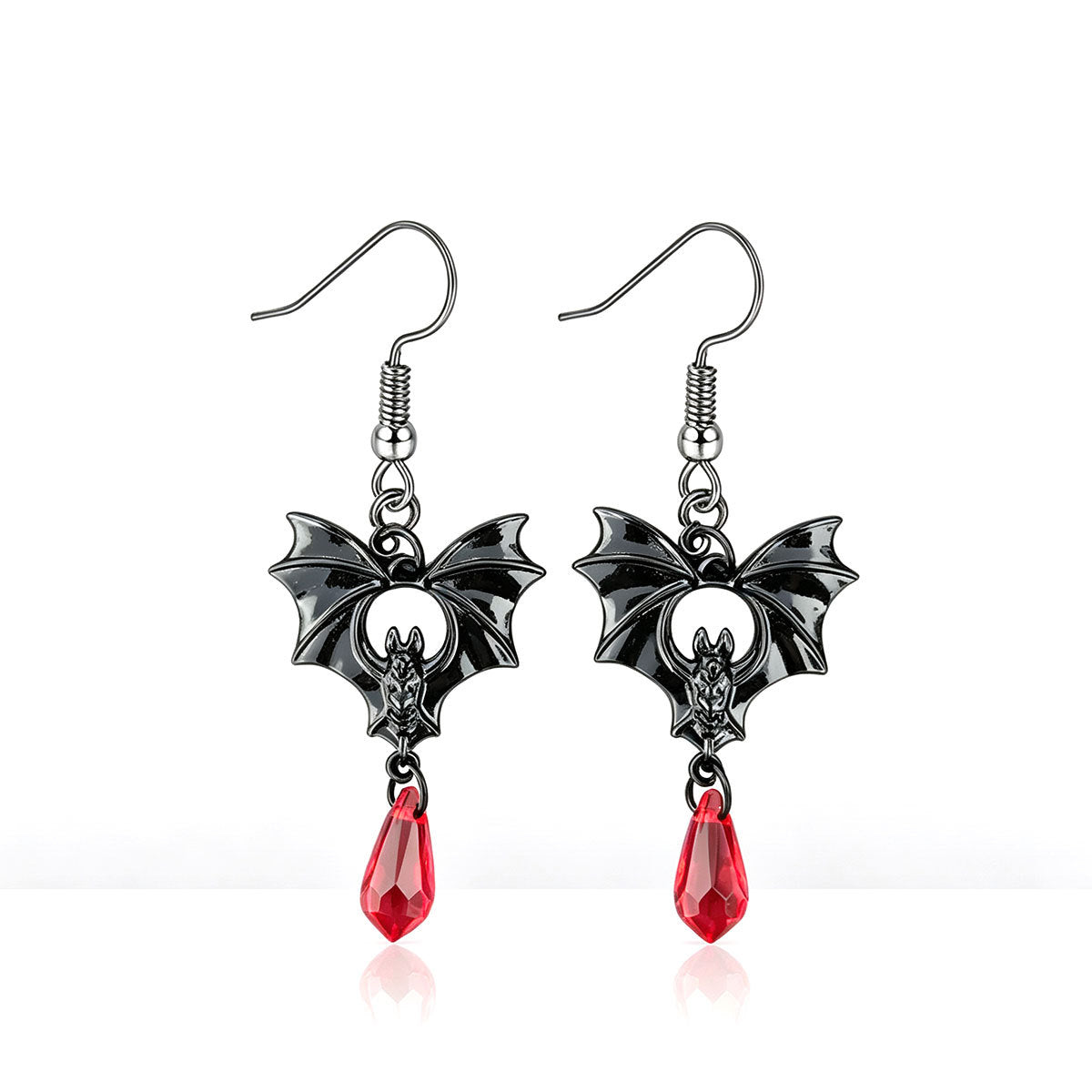 Wholesale Retro Gothic Horror Style  Earrings With Bat Skeleton  Ghost Design Zinc Alloy Enamel Jewelry Accessory For Boutique Resale