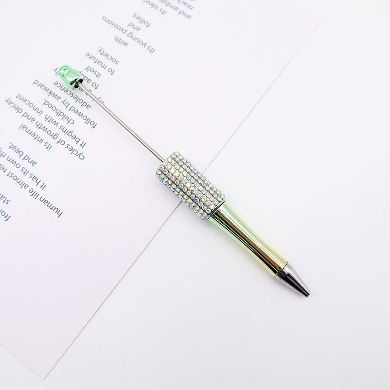 Wholesale Beadable Pens  AB Color Diamond Gradient UV Plating Pen Colorful Rhinestone Beaded Pen