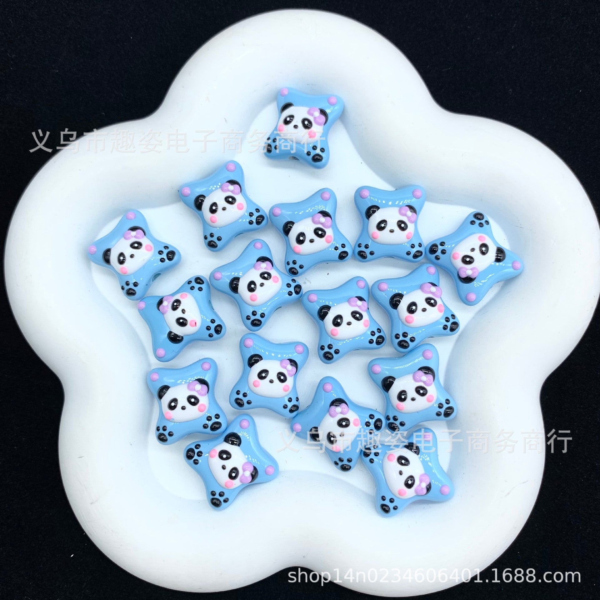 Wholesale 10pcs Panda Bear Cookie Acrylic Beads