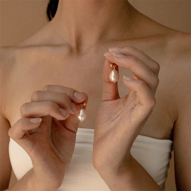 Wholesale Freshwater Pearl Stainless Steel Earrings