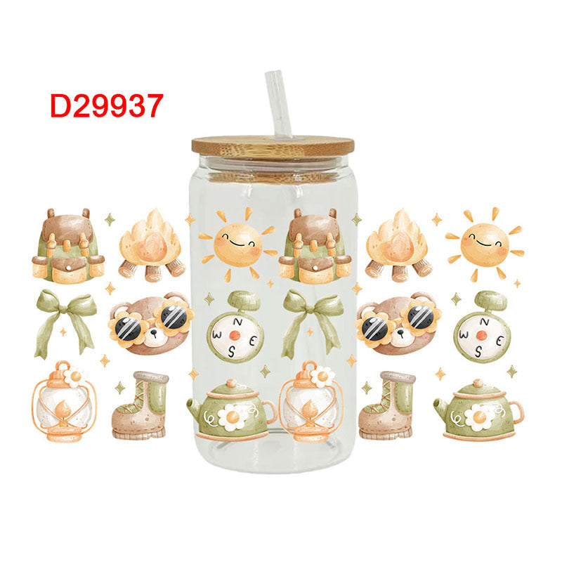 Wholesale Cross Flower Tree Daily Series 16oz Cup UV DTF Wraps