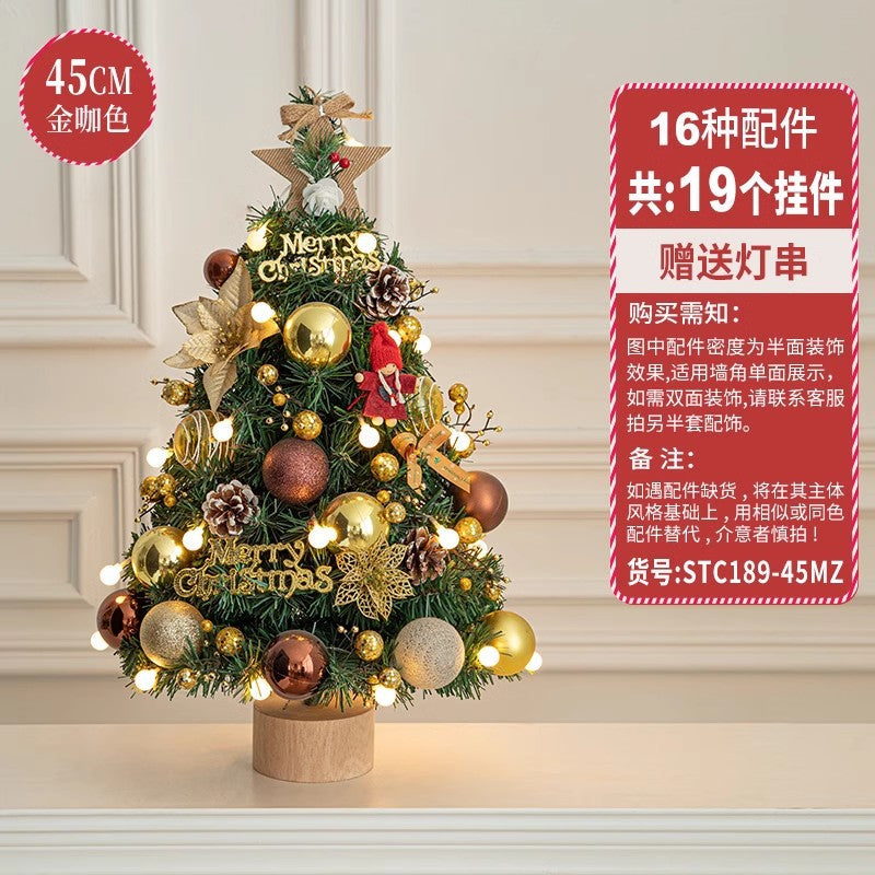 Wholesale Christmas small red desktop Christmas tree stakes ornaments DIY material package to decorate Christmas