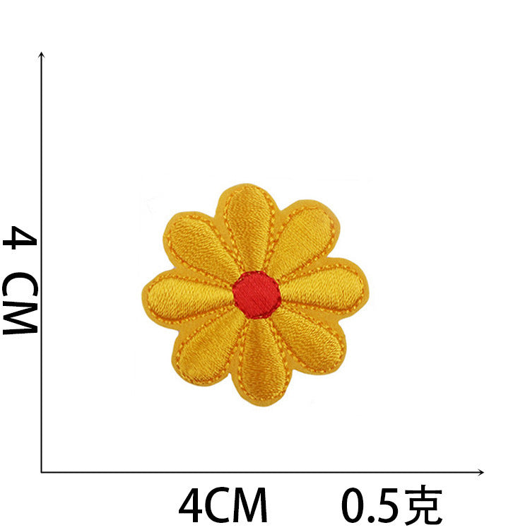 Wholesale Chic Polyester Embroidered Iron On Patches Assorted Butterfly Sunflower Designs For Clothing Craft Supply Resale