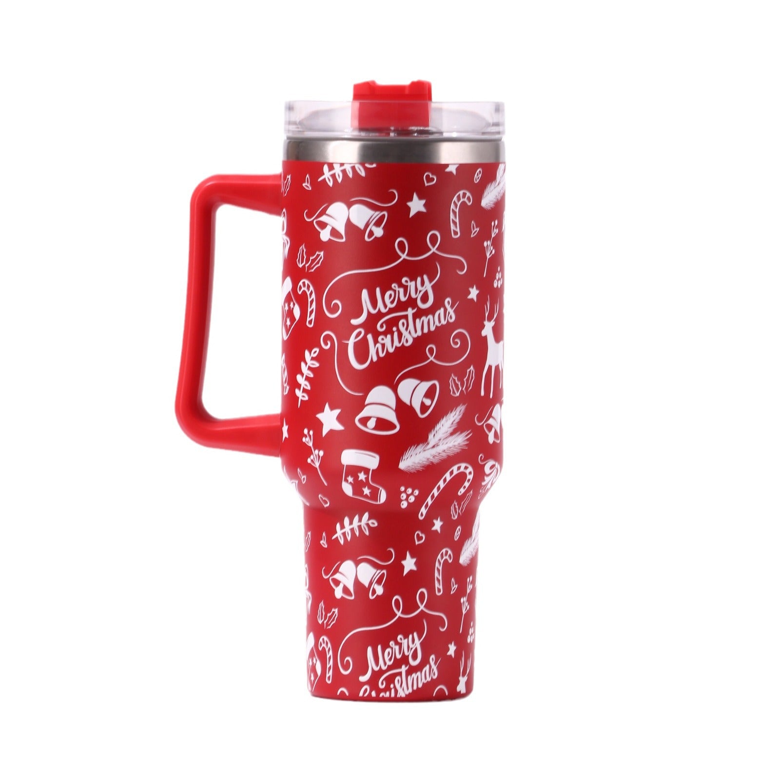 Wholesale  Christmas 5D 1200ml large capacity stainless steel car cup with handle