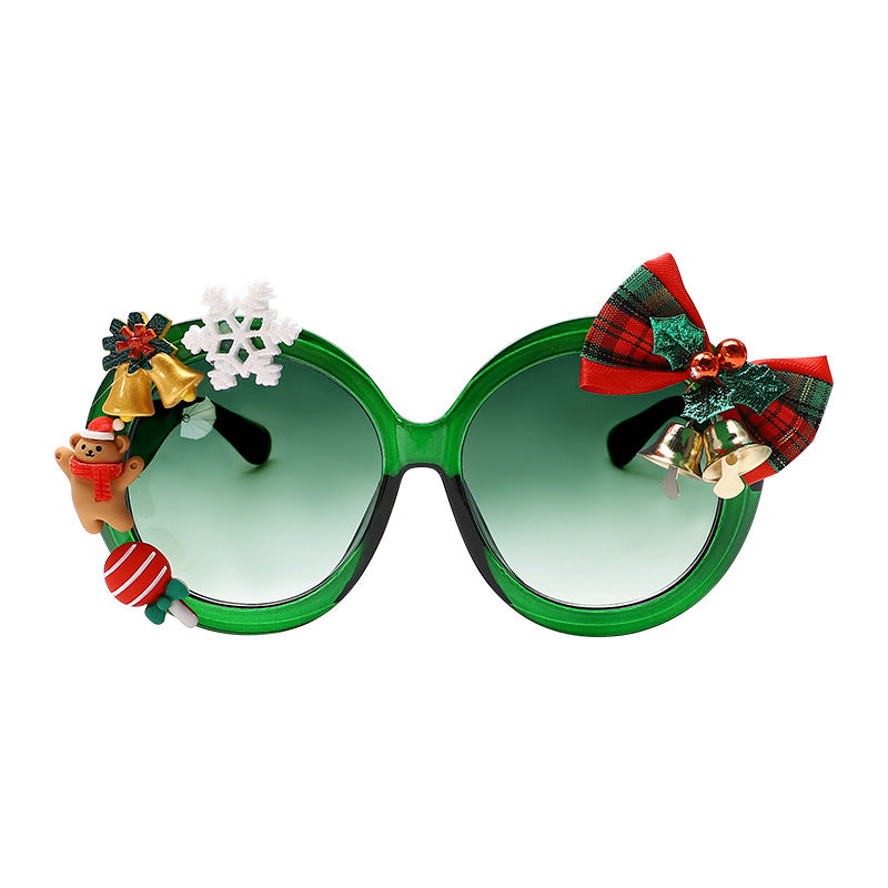 Wholesale Christmas Limited Edition Red Unique Cat Eye Large Frame Round Frame Y2K Santa Claus Personalized Sunglasses