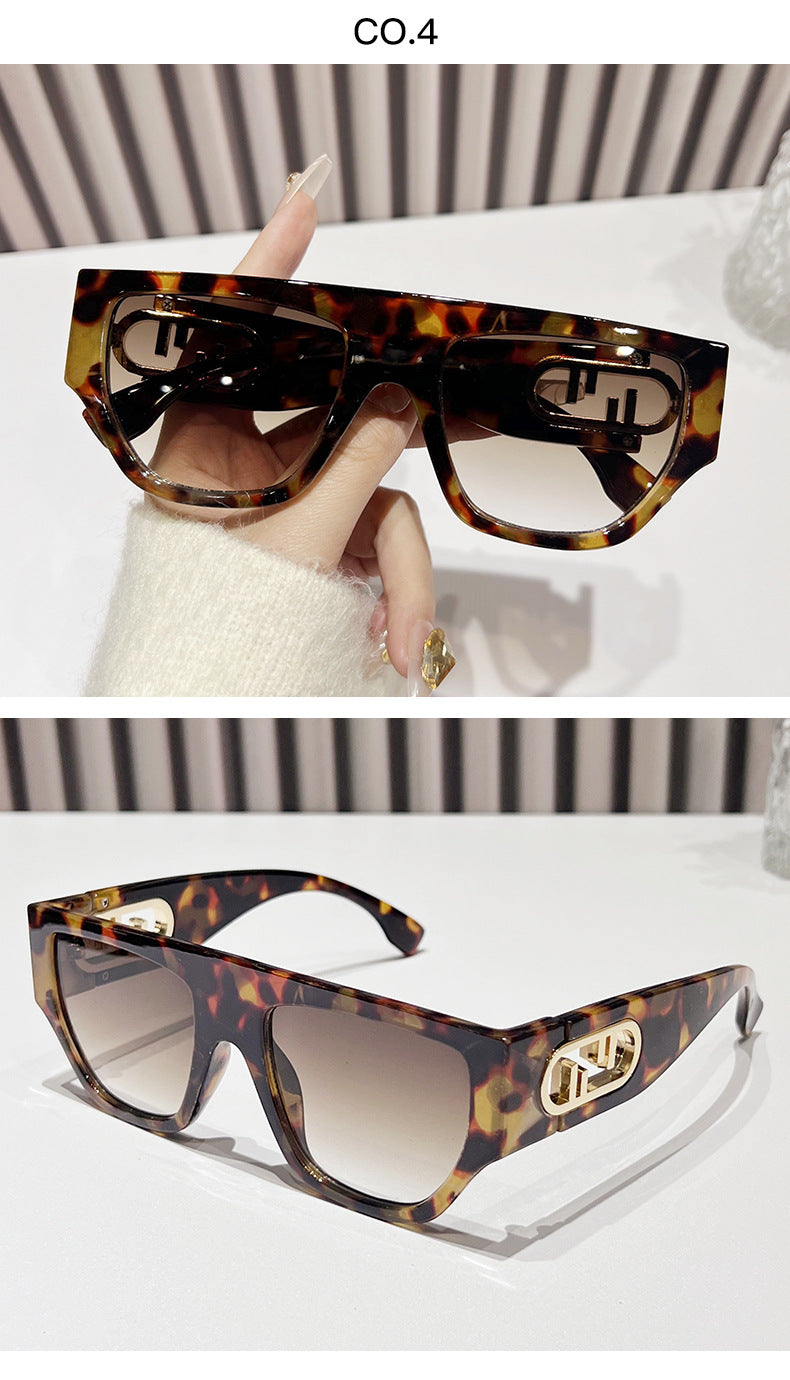 Wholesale Square Flat Top Fashion Large Frame Sunglasses