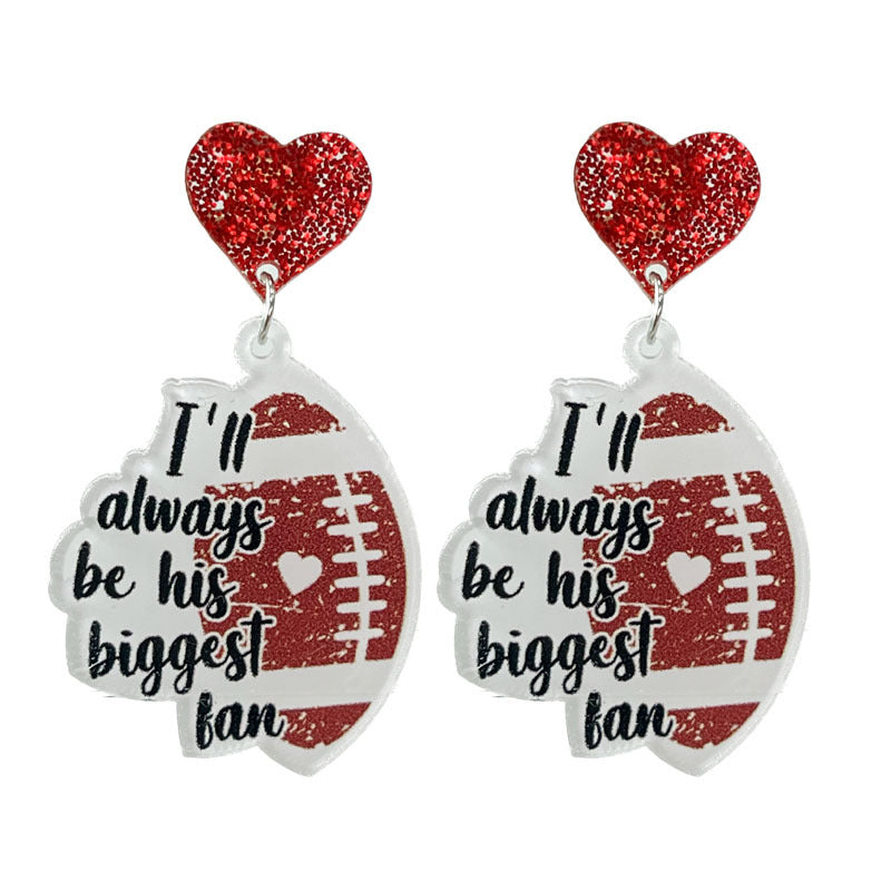 Wholesale 2pairs/pack Football Rugby Baseball MOM Earrings