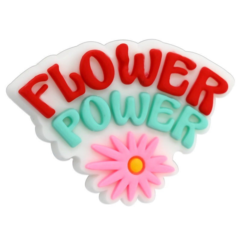 Wholesale Random 10pcs cartoon PVC soft thick patch perforated DIY beads Focal Beads