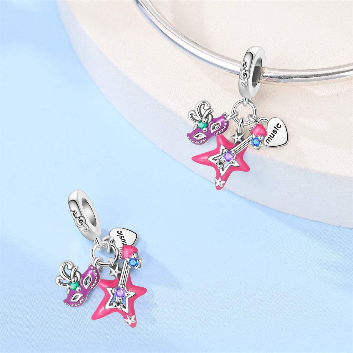 Wholesale Feather Fireworks Mask Charms