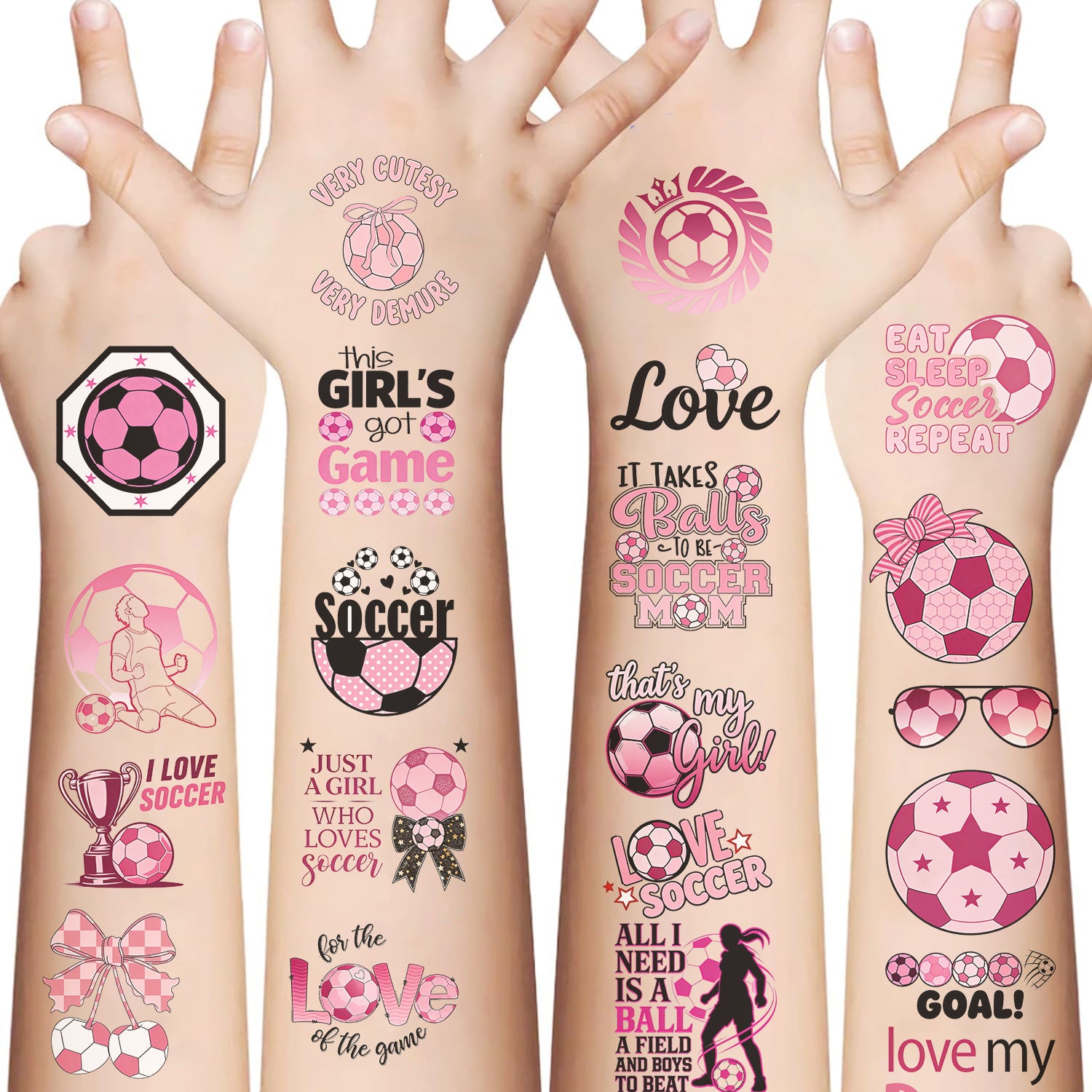 Wholesale 10pcs Children' s Cartoon Pink Football World Cup Tattoo Stickers