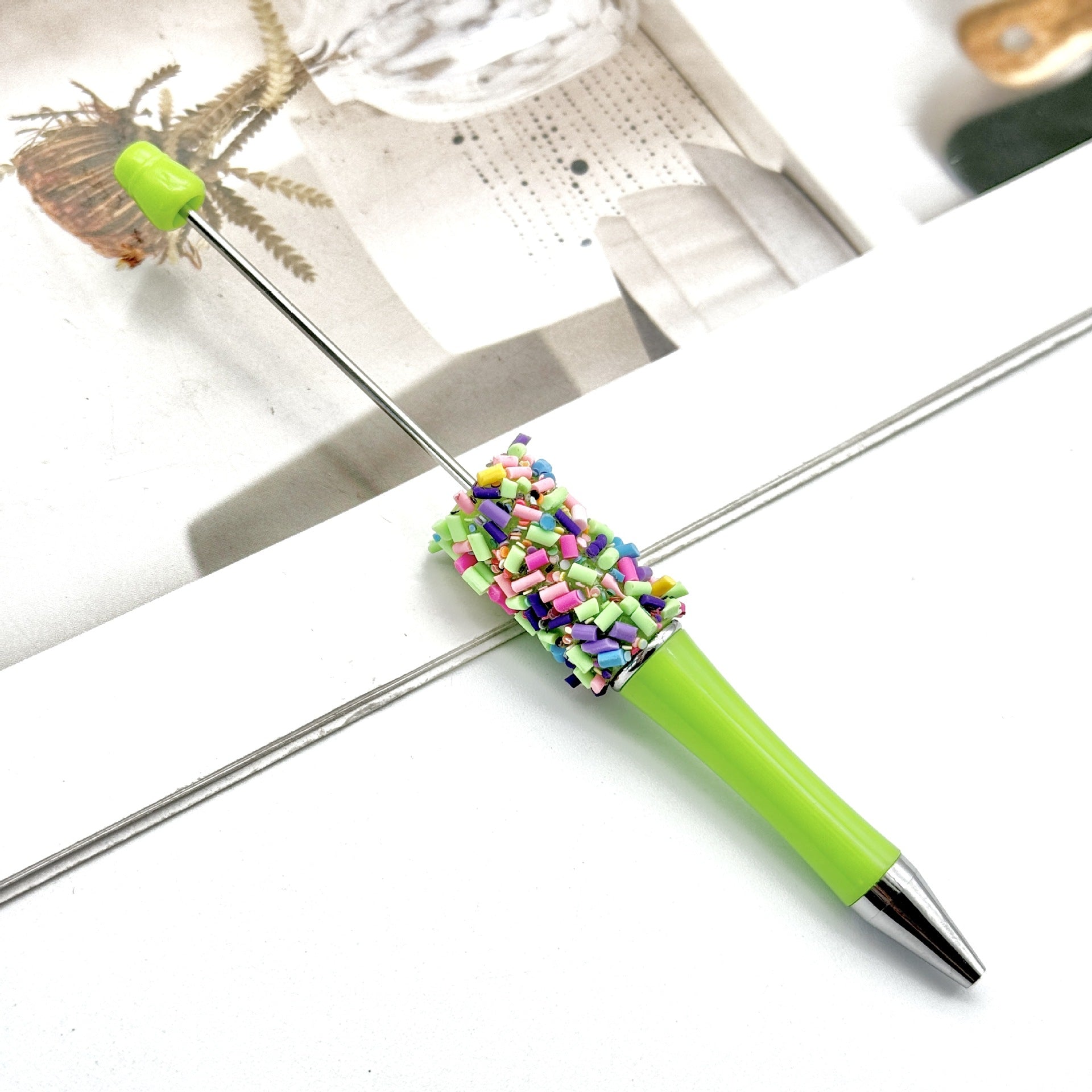Wholesale DIY colored sugar needle sugar bead pen plastic round bead pen