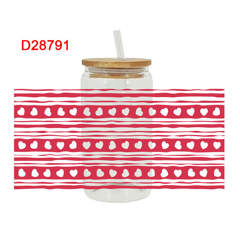 Wholesale Pink Love Valentine's Day 16oz Cup UV DTF Wraps