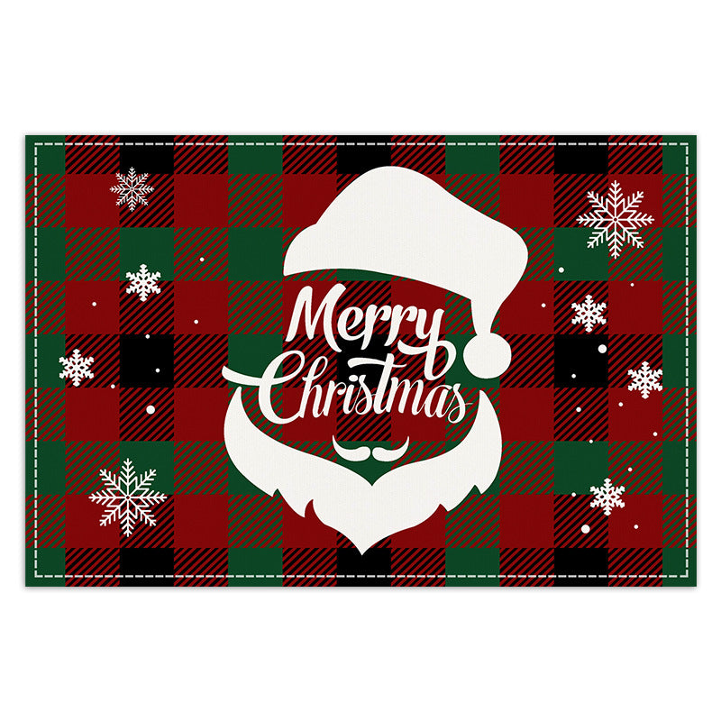 Wholesale Santa Claus Monogram Print Dining Room Decoration Insulated Table Mat
