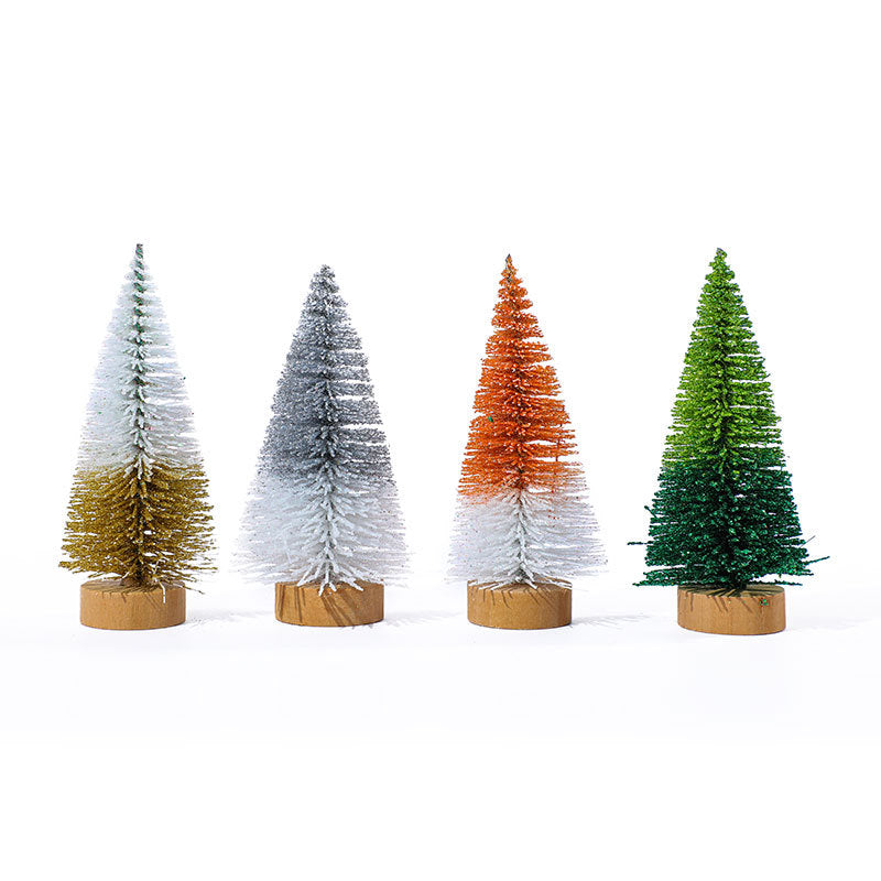 Wholesale 4PCS 10cm*4.5cm Mini Cedar Christmas PVC Ornaments