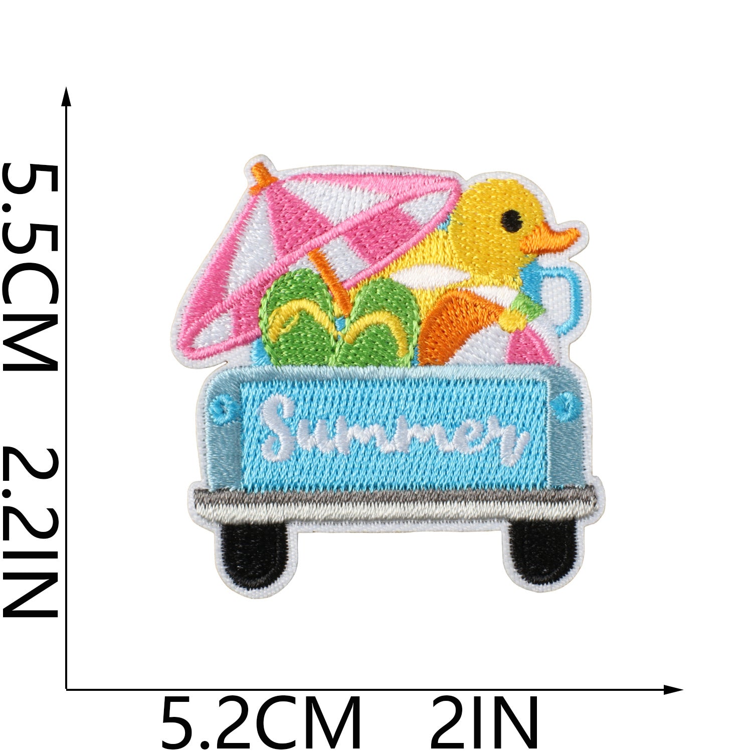 Wholesale Fashion Embroidery Patch Polyester Beach Ice Cream Applique For Clothing Bags And DIY Craft Projects